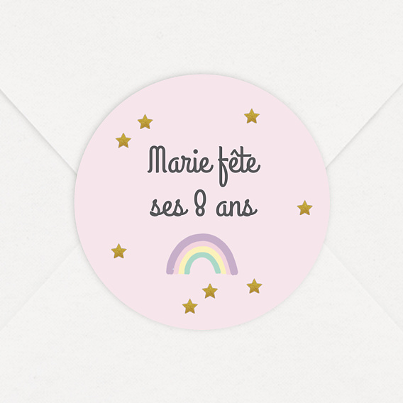 Sticker Anniversaire Licorne Rose