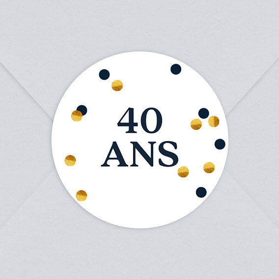 Sticker Anniversaire Pois Bleu