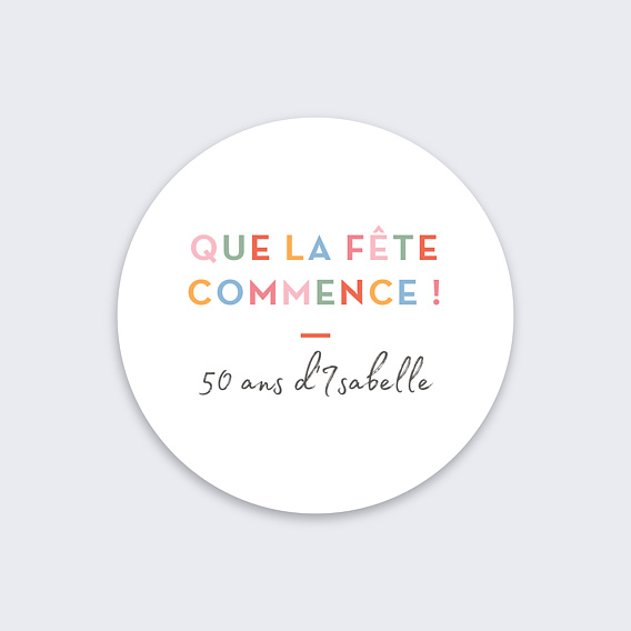 Stickers anniversaire Devinette Colorée Recto