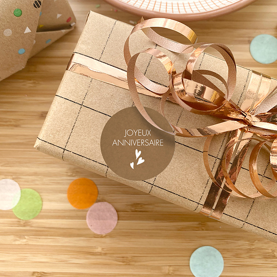 Sticker Anniversaire Joyeux Anniversaire Kraft