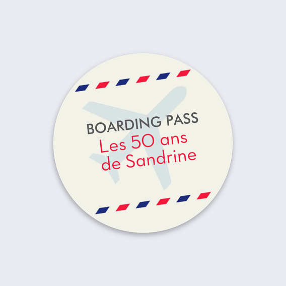 Stickers anniversaire Boarding Pass Recto