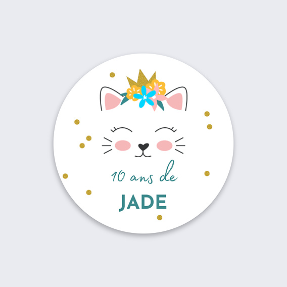 Stickers anniversaire Chaton Recto