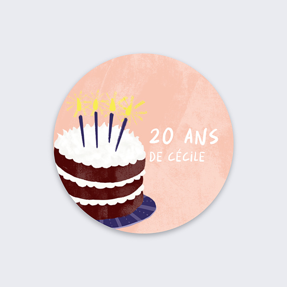 Stickers anniversaire Double Gâteaux Recto