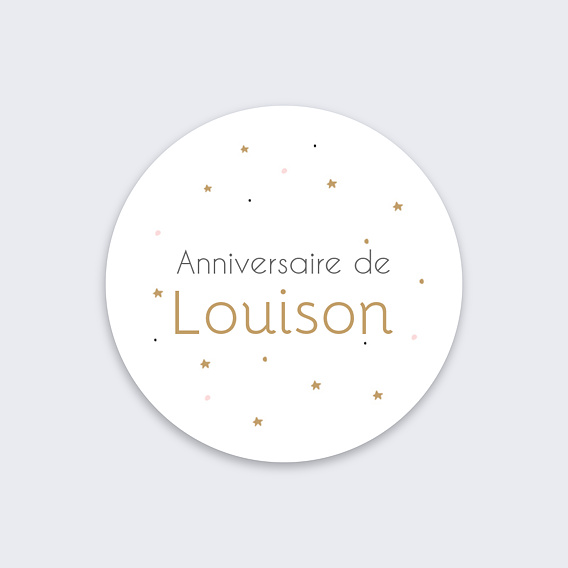 Stickers anniversaire Jolie Princesse Recto