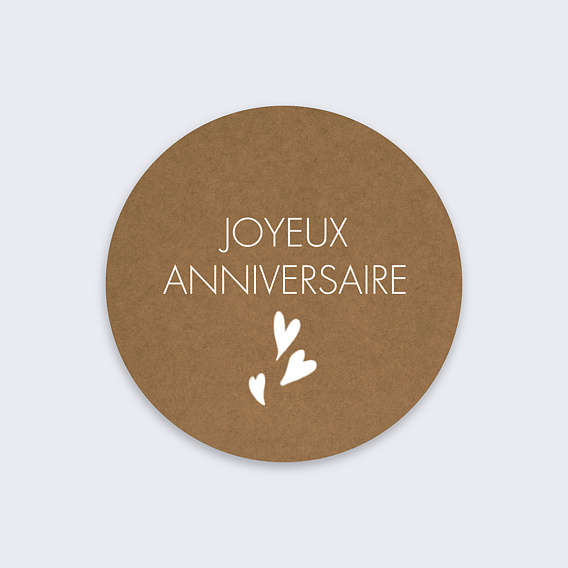 Stickers anniversaire Joyeux Anniversaire Kraft Recto