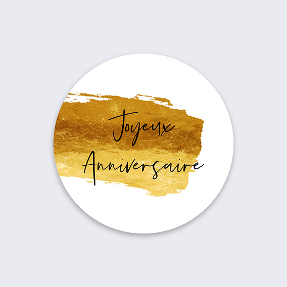 Stickers anniversaire Joyeux Anniversaire Pinceau Recto