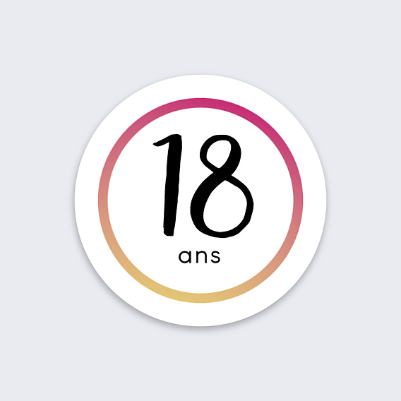 Stickers anniversaire Tendance Recto