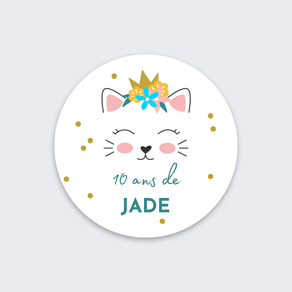 Stickers anniversaire Chaton