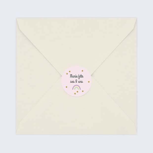 Sticker Anniversaire Licorne Rose