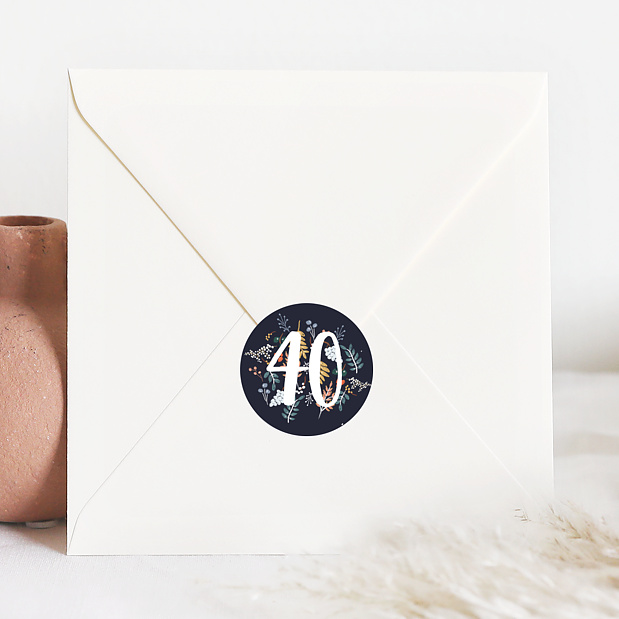 Sticker Anniversaire Fleurs