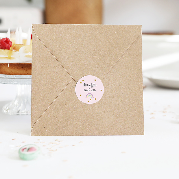 Sticker Anniversaire Licorne Rose