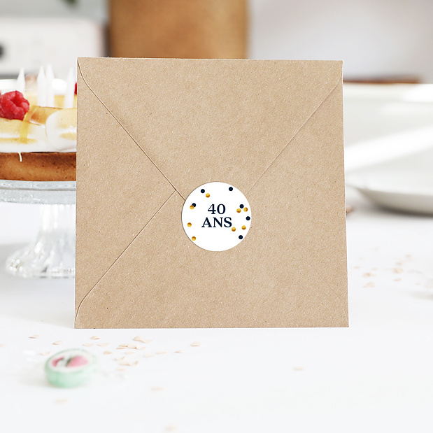 Sticker Anniversaire Pois Bleu