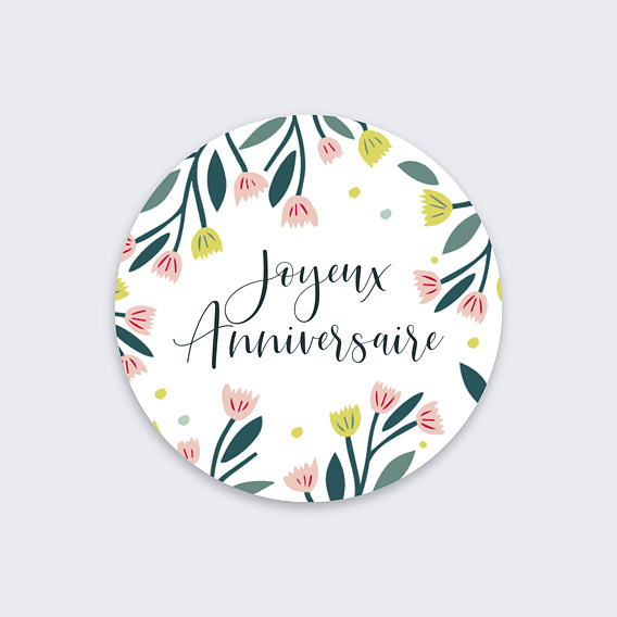 Stickers anniversaire Floral Atmosphère Recto