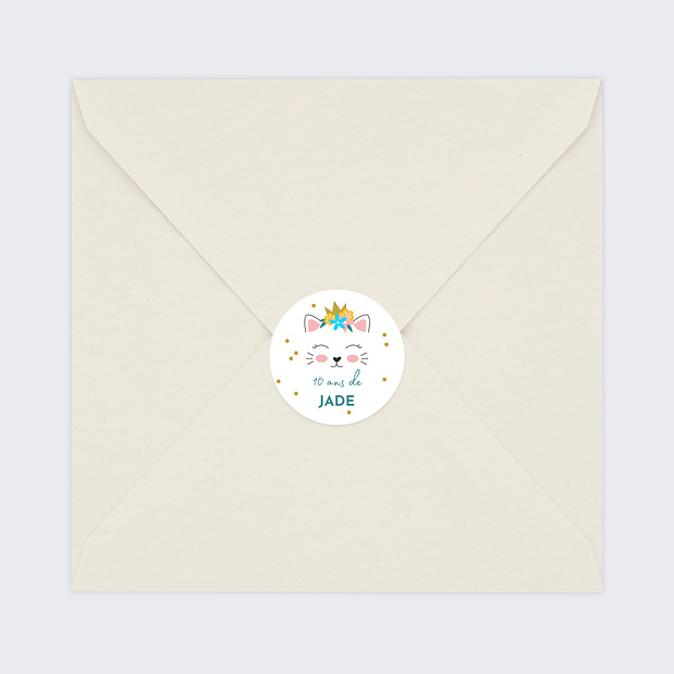 Sticker Anniversaire Chaton
