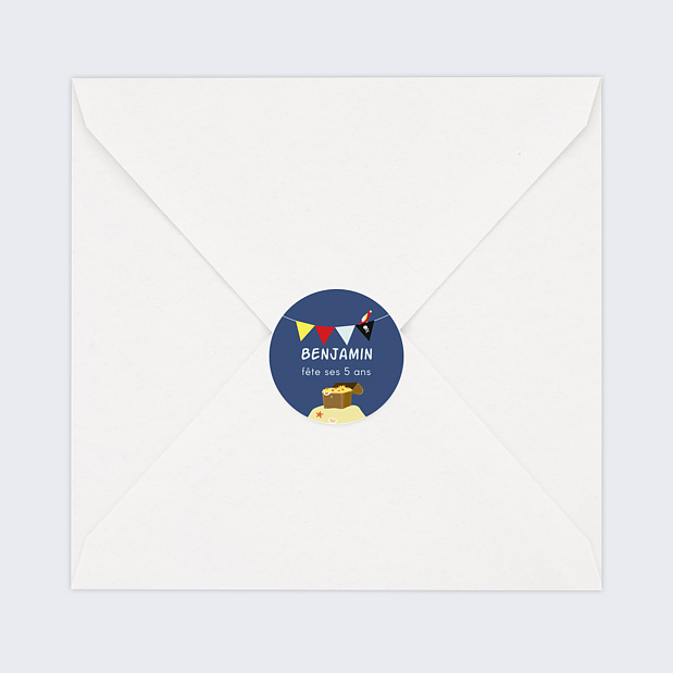 Sticker Anniversaire Bateau Pirate