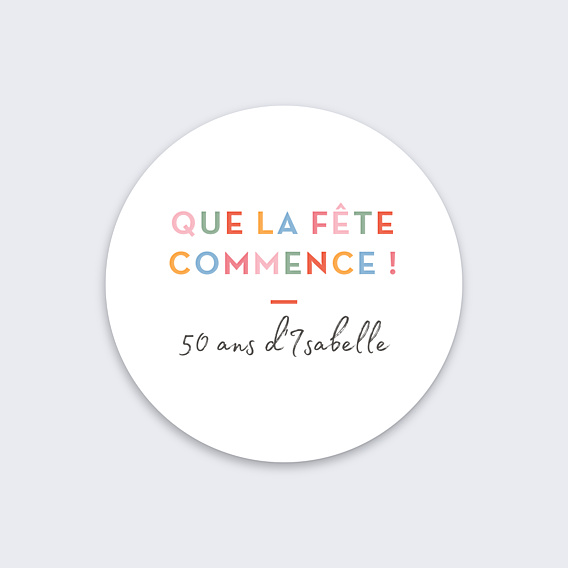 Stickers anniversaire Devinette Colorée