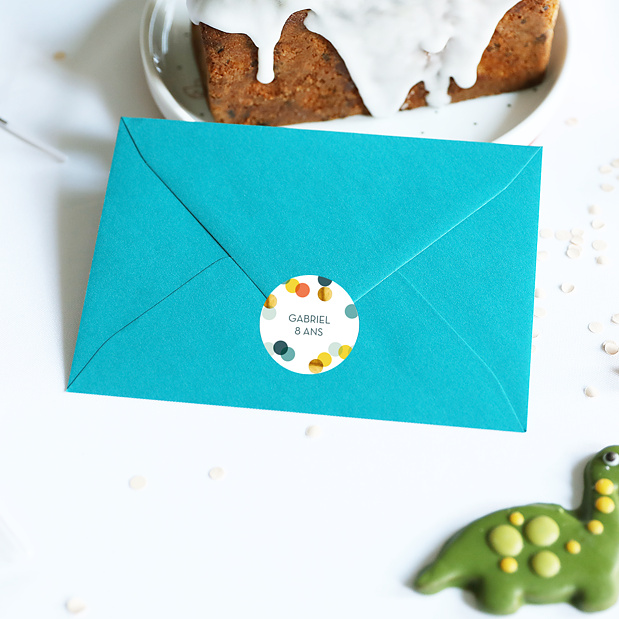 Sticker Anniversaire Confettis Chic