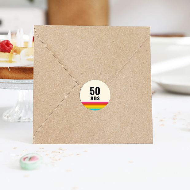 Sticker Anniversaire Polaroïd Coloré