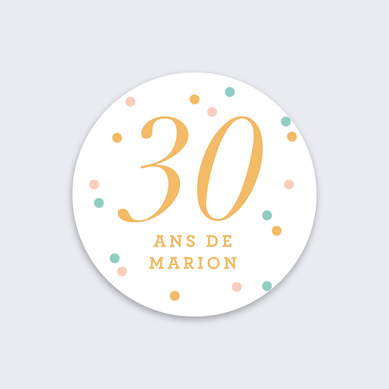 Stickers anniversaire Confettis Recto