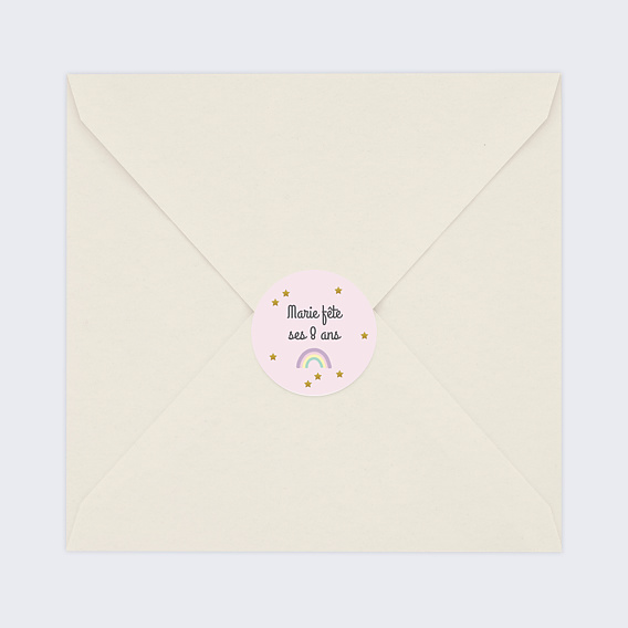 Stickers anniversaire Licorne Rose Après 3