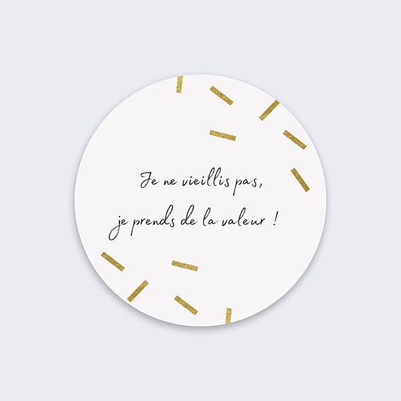 Stickers anniversaire 90 ans Chic Recto