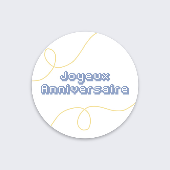 Stickers anniversaire Level Up Recto