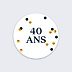 Sticker anniversaire Pois Bleu Recto