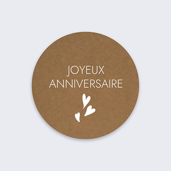 Sticker Anniversaire Joyeux Anniversaire Kraft