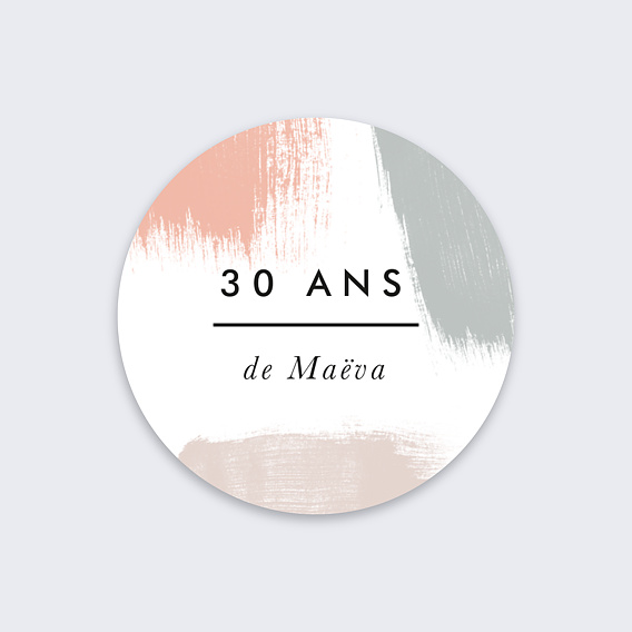Stickers anniversaire Traits de Peinture Recto