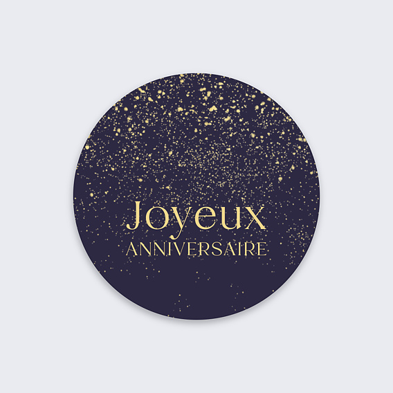Stickers anniversaire Pluie de Paillettes Recto