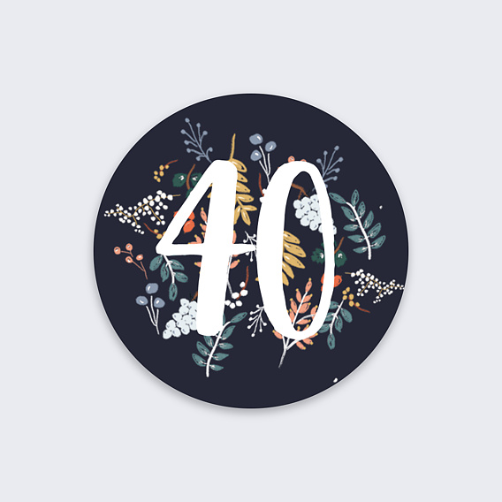 Sticker Anniversaire Fleurs