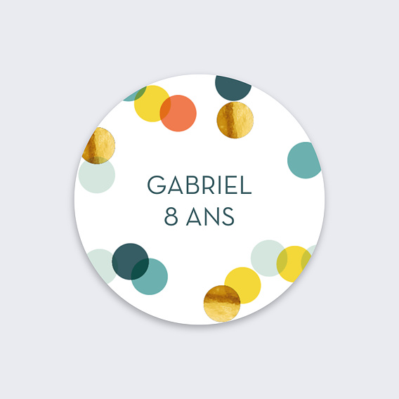 Stickers anniversaire Confettis Chic Recto