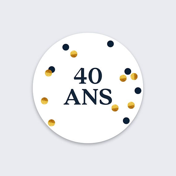 Stickers anniversaire Pois Bleu