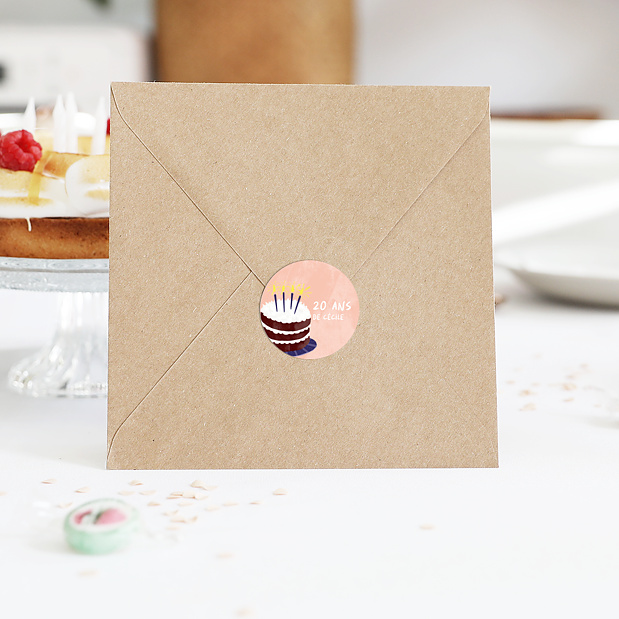 Sticker Anniversaire Double Gâteaux