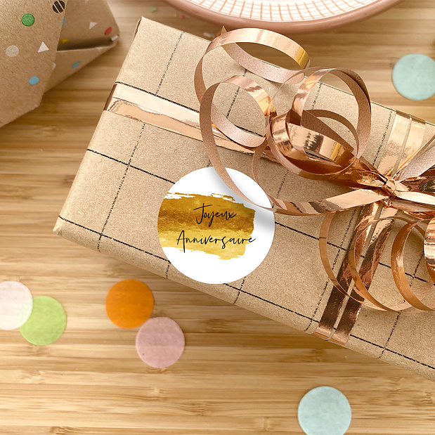 Sticker Anniversaire Joyeux Anniversaire Pinceau