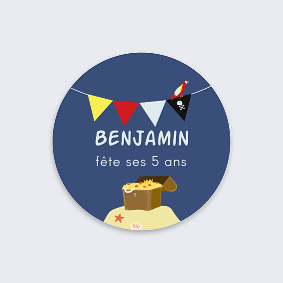 Stickers anniversaire Bateau Pirate