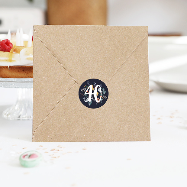 Sticker Anniversaire Fleurs