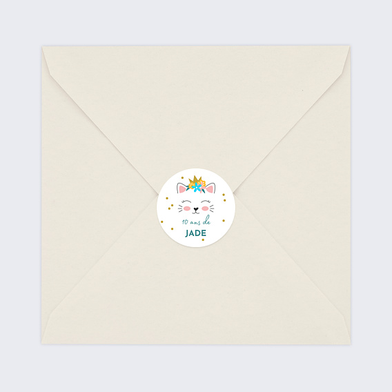 Sticker Anniversaire Chaton