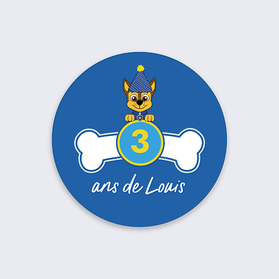Sticker Anniversaire Patrouille Party