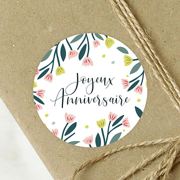 Sticker Anniversaire Floral Atmosphre