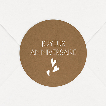 Sticker Anniversaire Joyeux Anniversaire Kraft