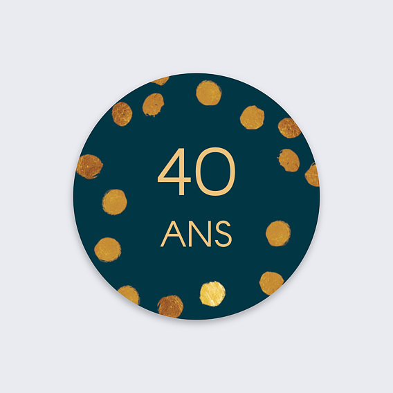Sticker Anniversaire Adulte Graphique Chic