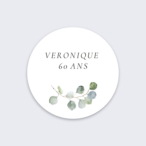 Stickers anniversaire Couronne Eucalyptus Minimaliste