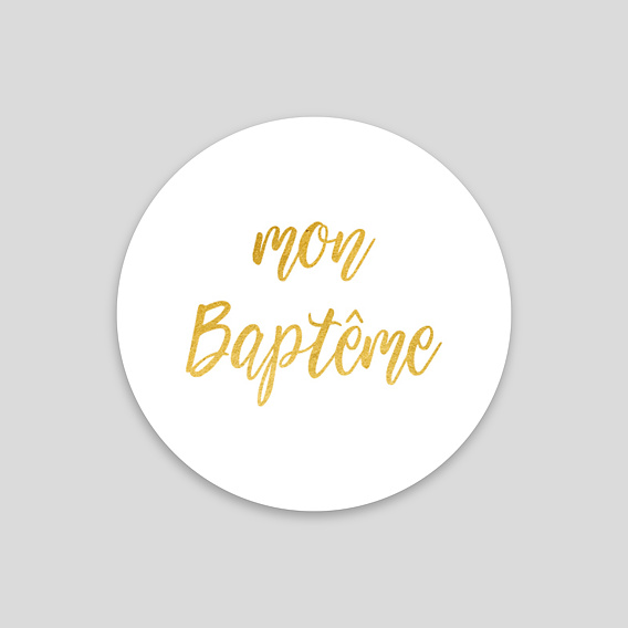Sticker Baptême Gold Dots