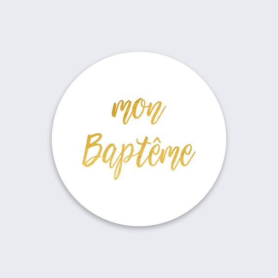 Stickers baptême Gold Dots