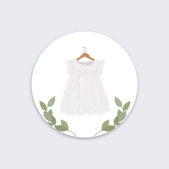 Stickers baptême Petite Robe Blanche