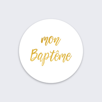 Stickers Baptême Gold Dots