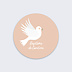 Stickers baptême Petite Colombe Rose