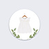 Stickers Baptême Petite Robe Blanche