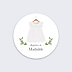 Stickers baptême Petite Robe Blanche Personnalisable
